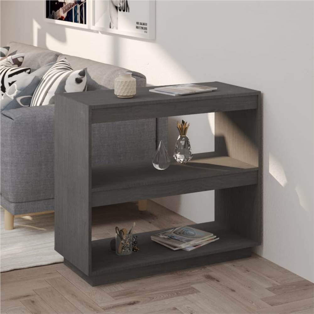 

Book Cabinet Grey 80x35x71 cm Solid Pinewood