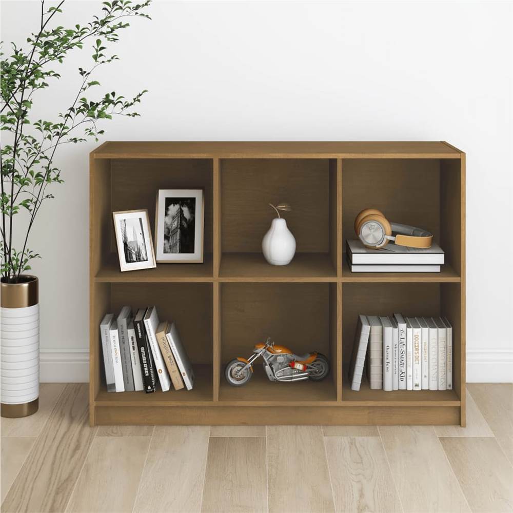 

Book Cabinet Honey Brown 104x33x76 cm Solid Pinewood