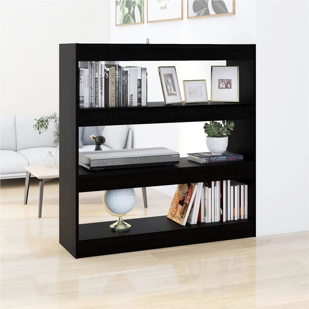 

Book Cabinet/Room Divider Black 100x30x103 cm