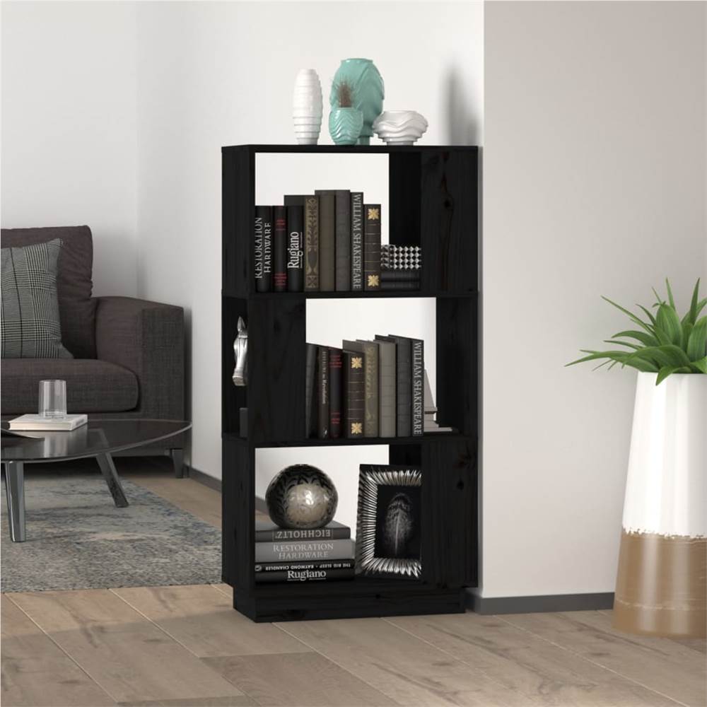 

Book Cabinet/Room Divider Black 51x25x101 cm Solid Wood Pine