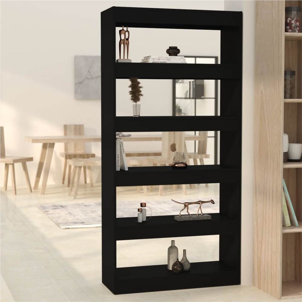 

Book Cabinet/Room Divider Black 80x30x166 cm Chipboard