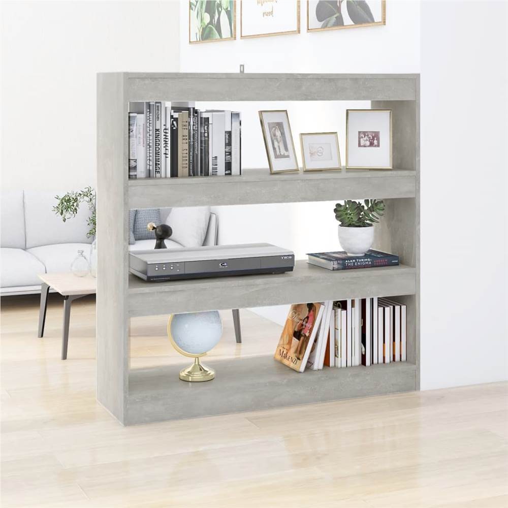 

Book Cabinet/Room Divider Concrete Grey 100x30x103 cm