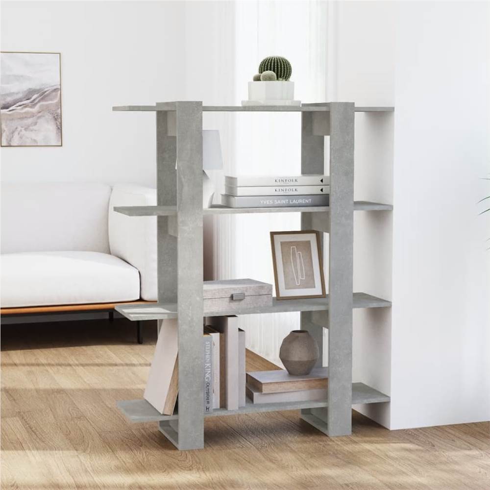 

Book Cabinet/Room Divider Concrete Grey 100x30x123.5 cm