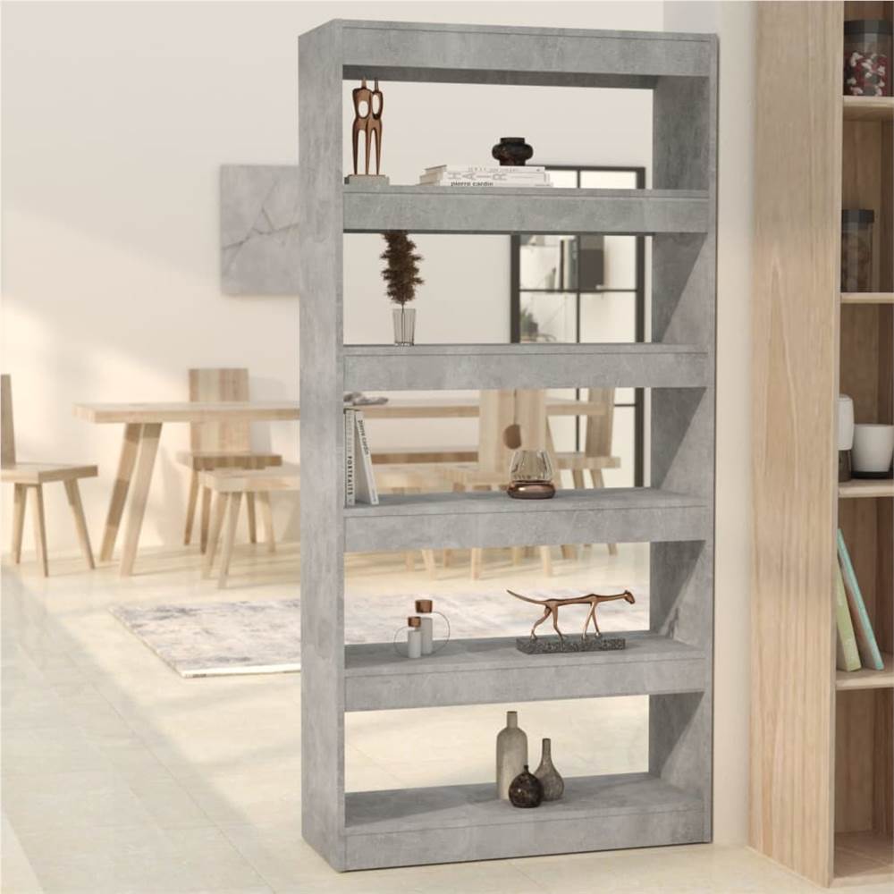 

Book Cabinet/Room Divider Concrete Grey 80x30x166 cm Chipboard