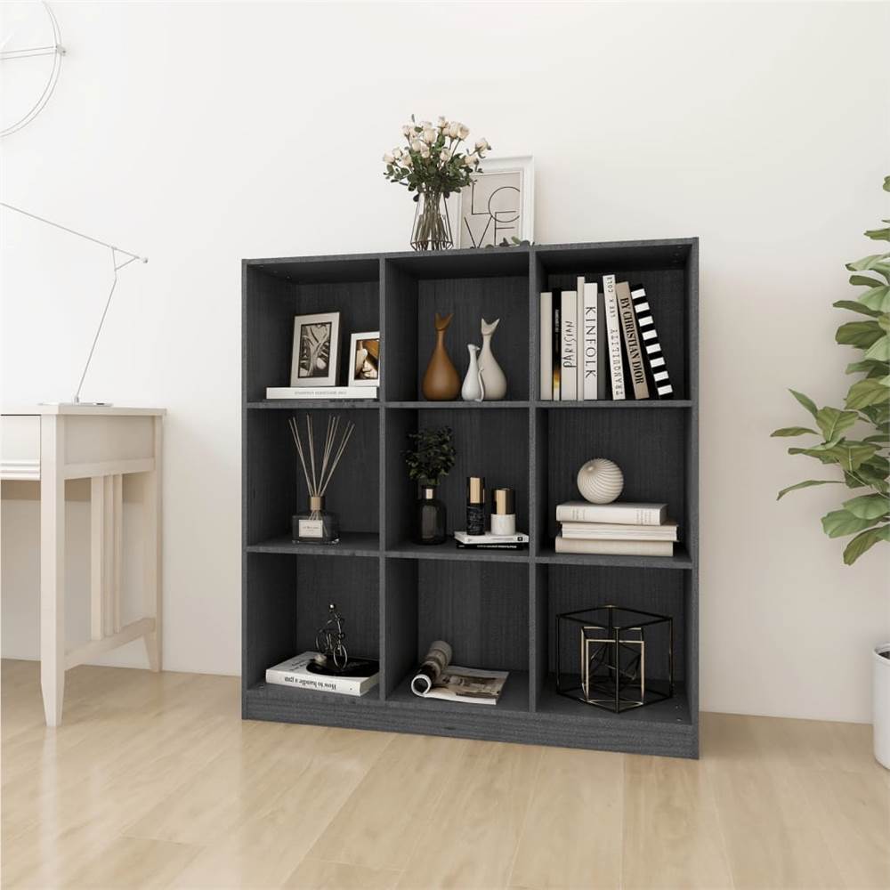 

Book Cabinet/Room Divider Grey 104x33.5x110 cm Solid Pinewood