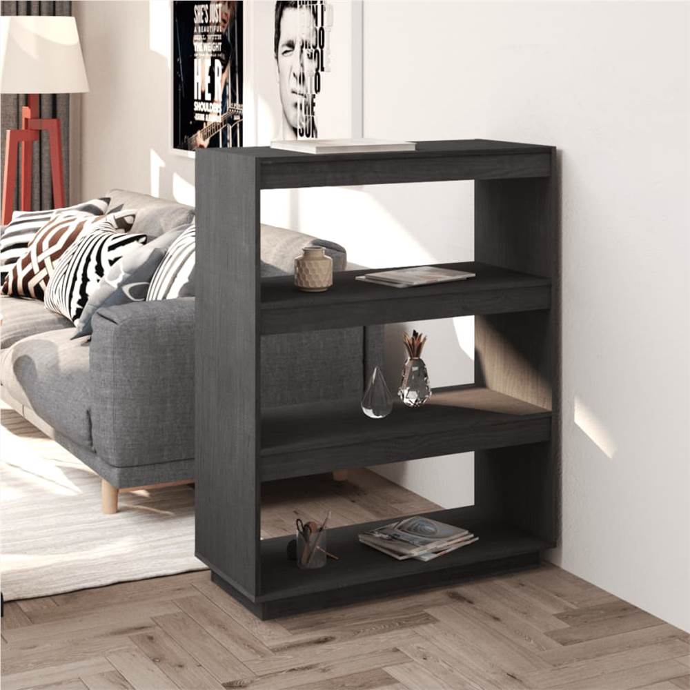 

Book Cabinet/Room Divider Grey 80x35x103 cm Solid Pinewood