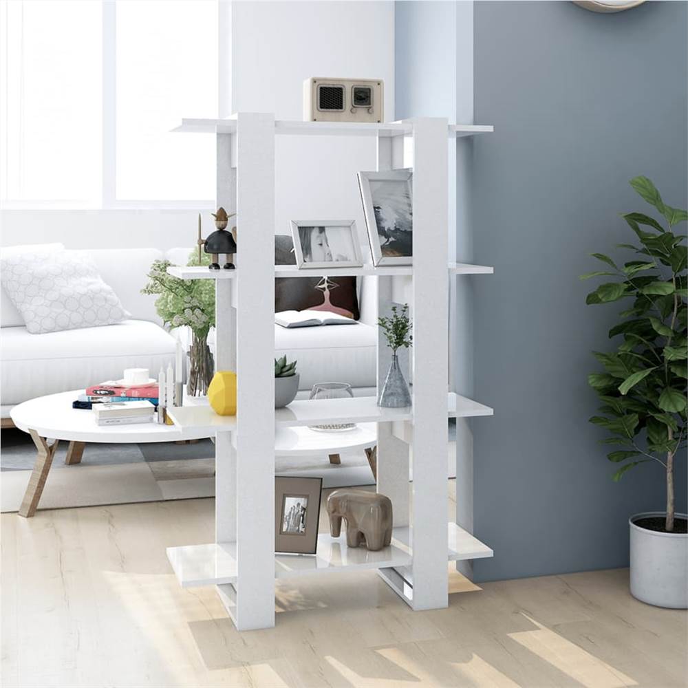 

Book Cabinet/Room Divider High Gloss White 80x30x123.5 cm