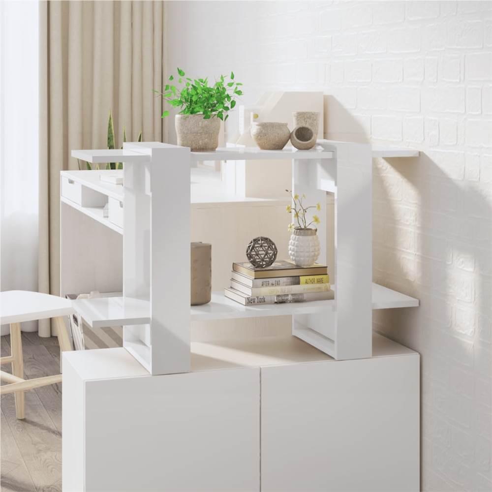 

Book Cabinet/Room Divider High Gloss White 80x30x51 cm