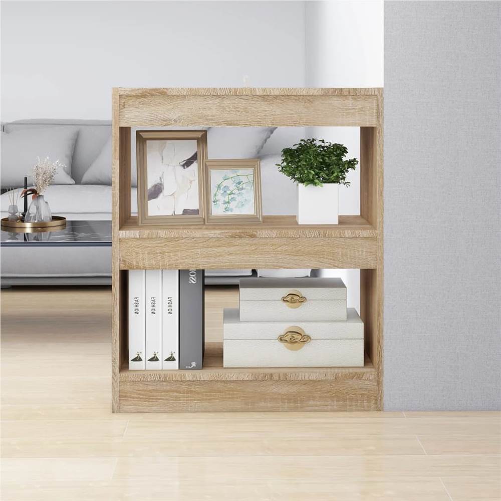 

Book Cabinet/Room Divider Sonoma Oak 60x30x72 cm