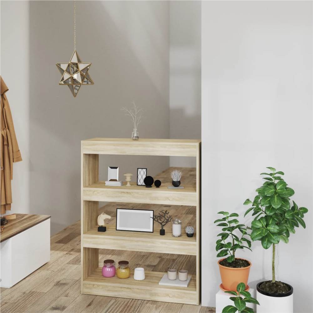 

Book Cabinet/Room Divider Sonoma Oak 80x30x103 cm Engineered wood