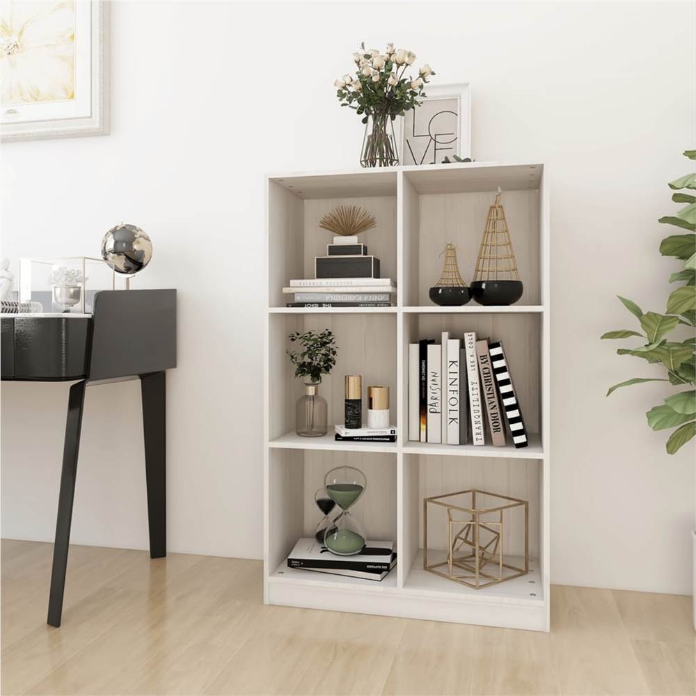 

Book Cabinet White 70x33x110 cm Solid Pinewood