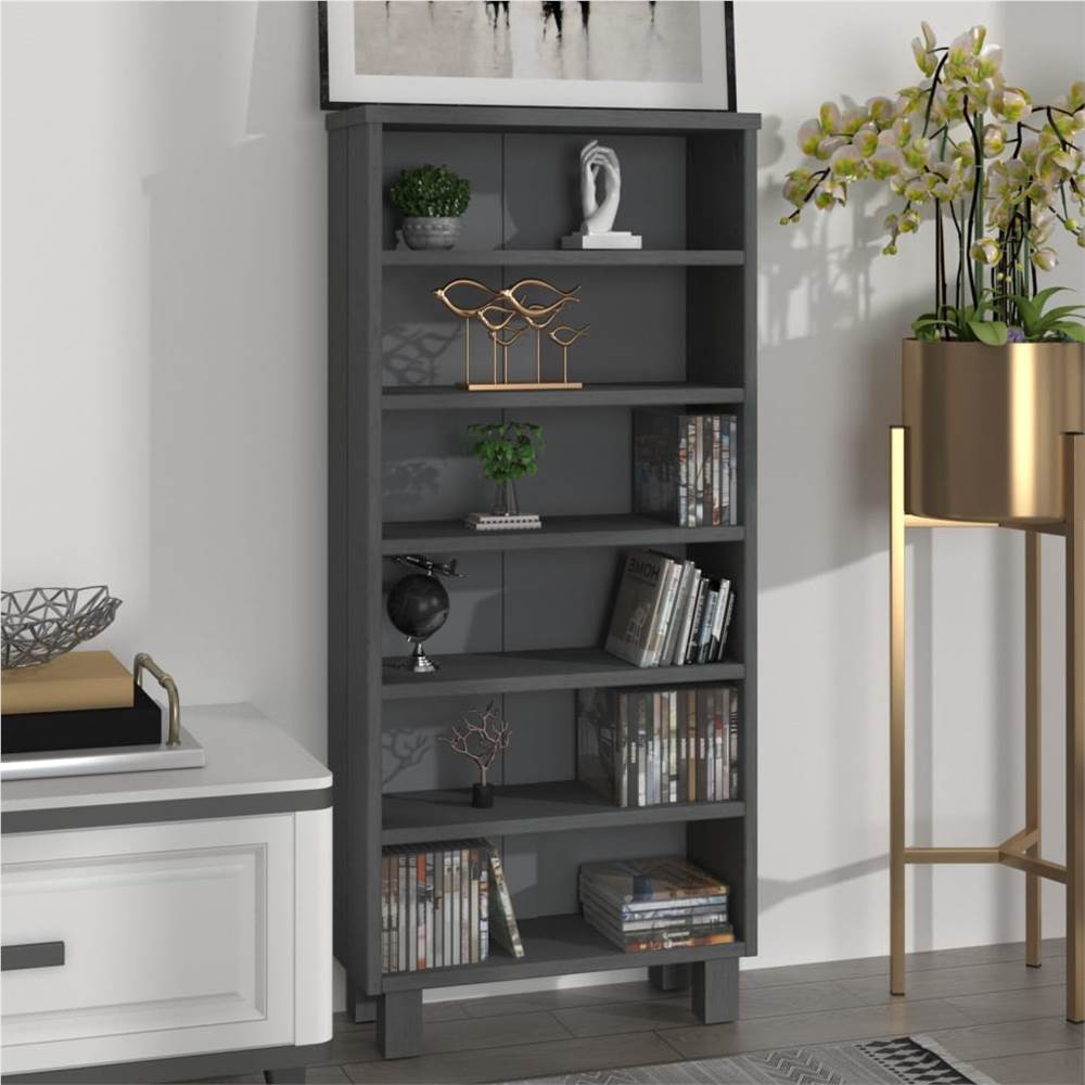 

CD Cabinet Dark Grey 45x18x100 cm Solid Wood Pine