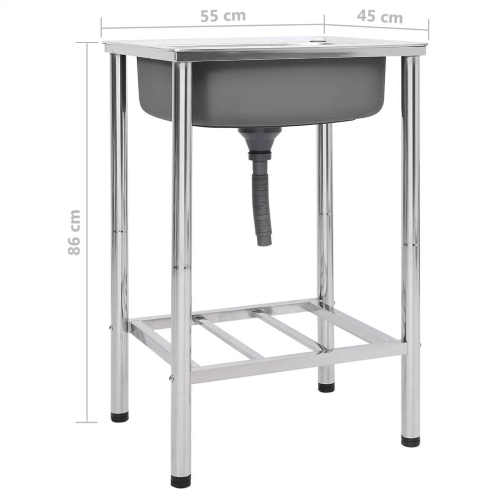 Camping Sink Single Basin Stainless Steel
