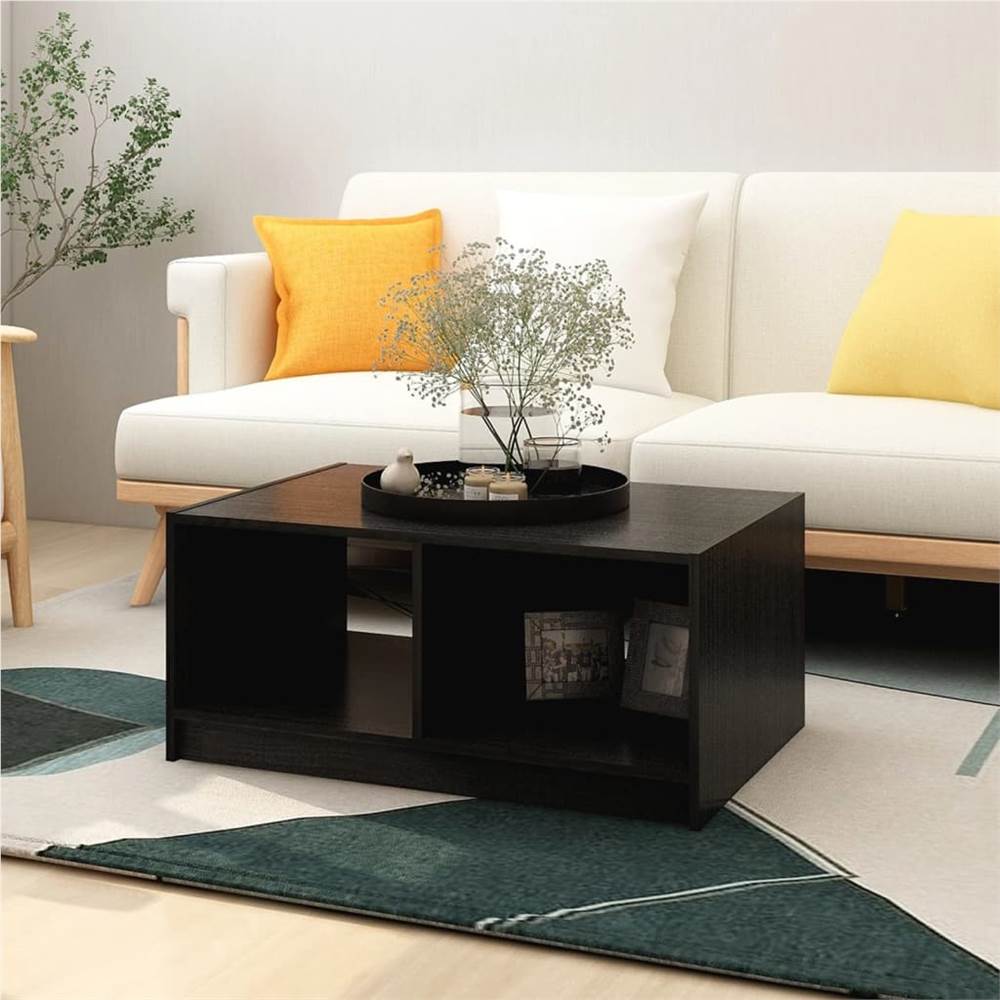 

Coffee Table Black 75x50x33.5 cm Solid Pinewood