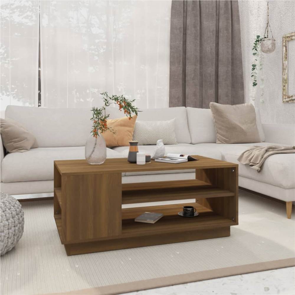 

Coffee Table Brown Oak 102x55x43 cm Chipboard