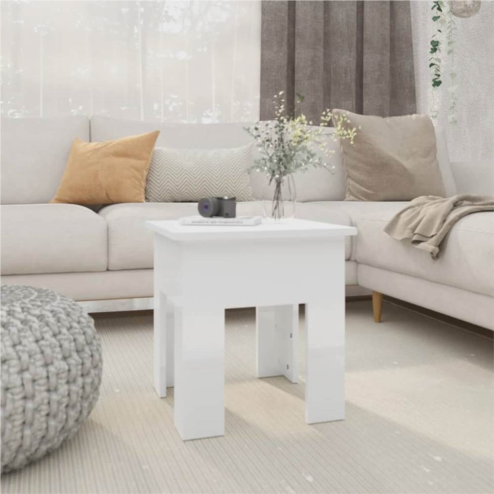 

Coffee Table High Gloss White 40x40x42 cm Chipboard