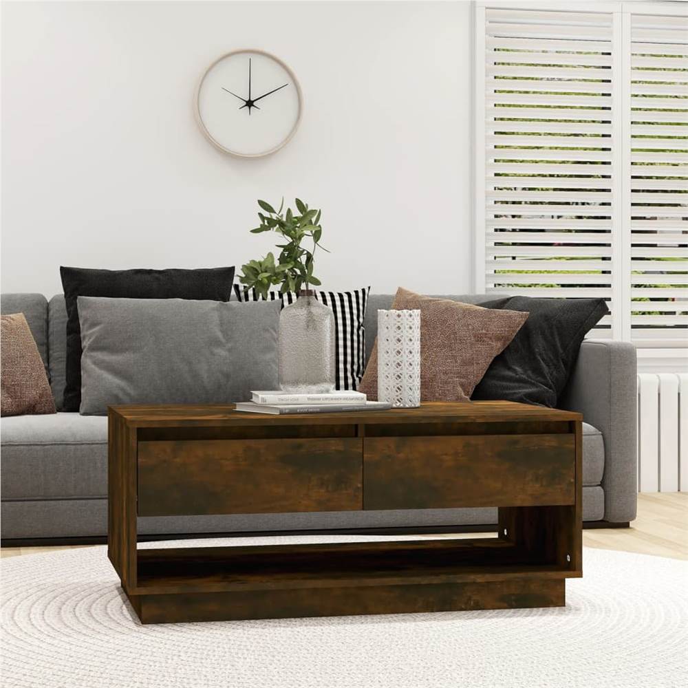 

Coffee Table Smoked Oak 102.5x55x44 cm Chipboard