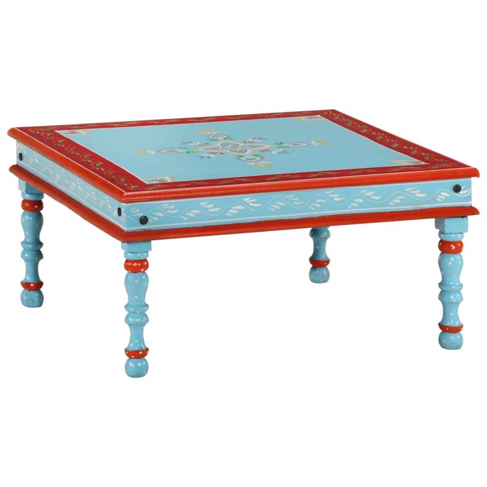 

Coffee Table Solid Wood Mango Blue Hand Painted