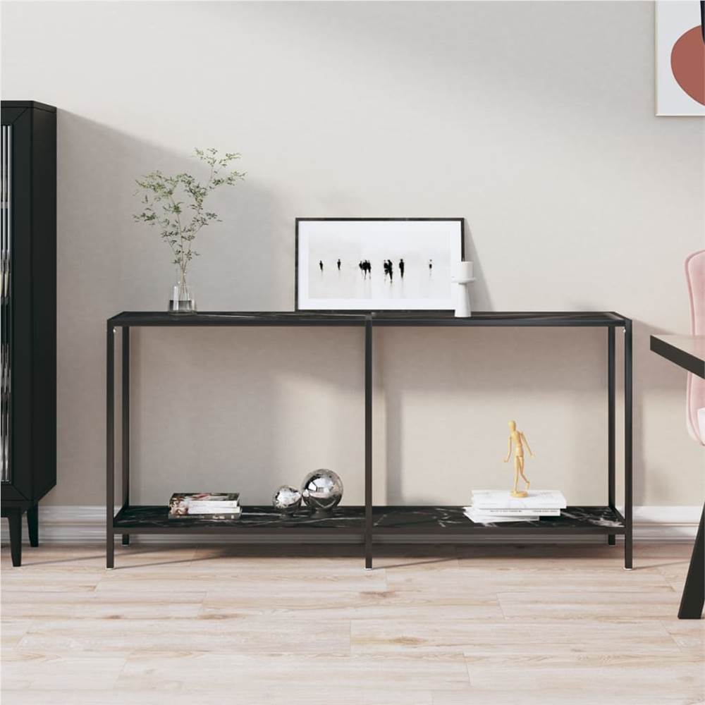 

Console Table Black 160x35x75.5 cm Tempered Glass