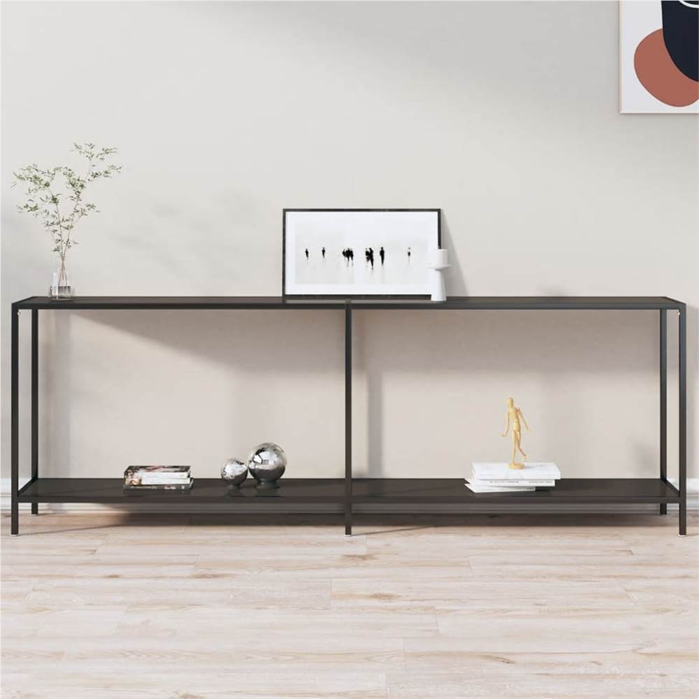 

Console Table Black 220x35x75.5 cm Tempered Glass