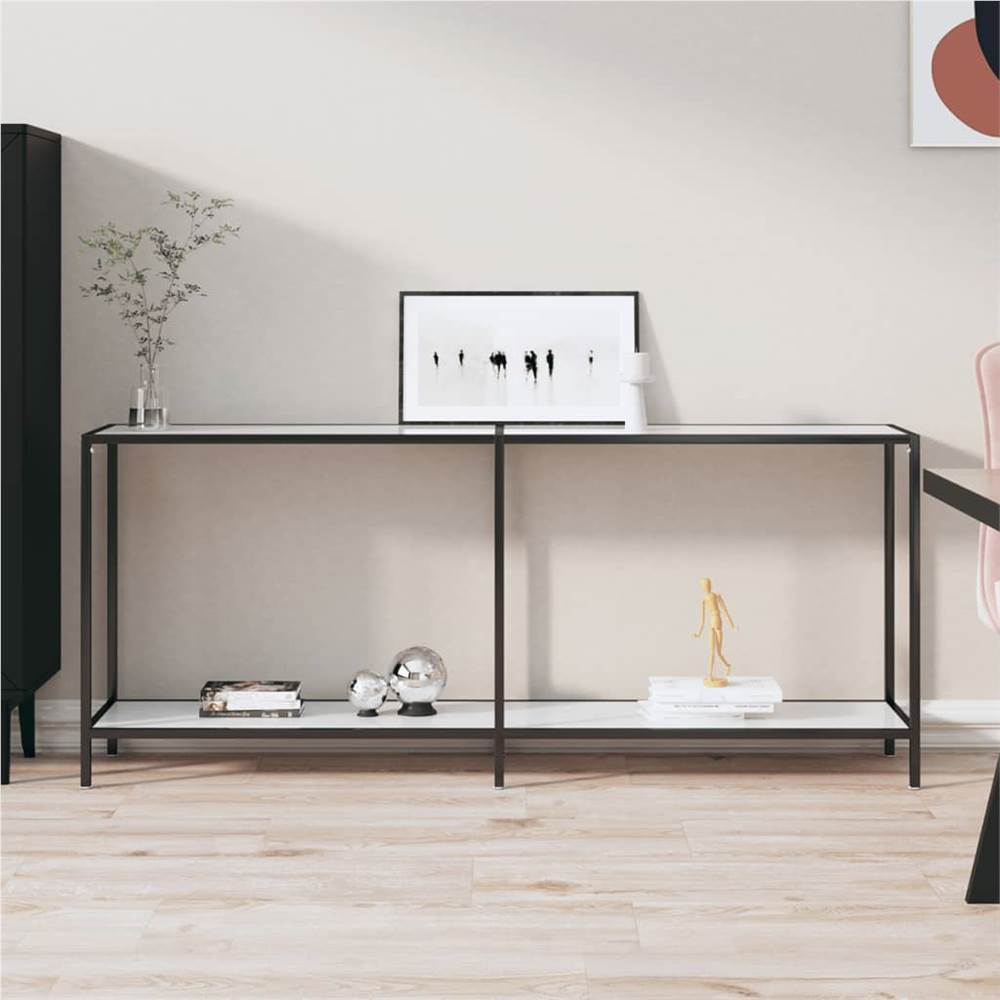 

Console Table White 180x35x75.5 cm Tempered Glass