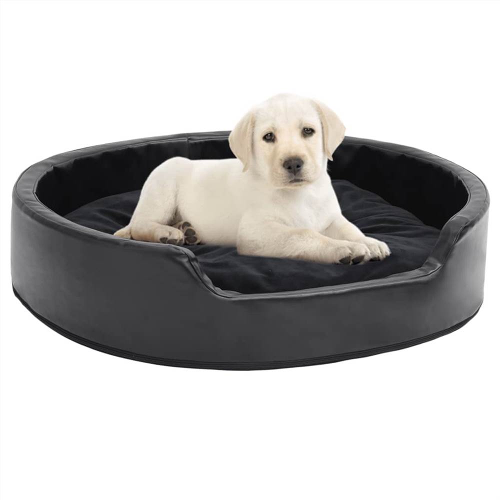 

Dog Bed Black 79x70x19 cm Plush and Faux Leather