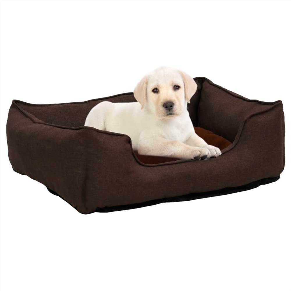 

Dog Bed Brown 85.5x70x23 cm Linen Look Fleece
