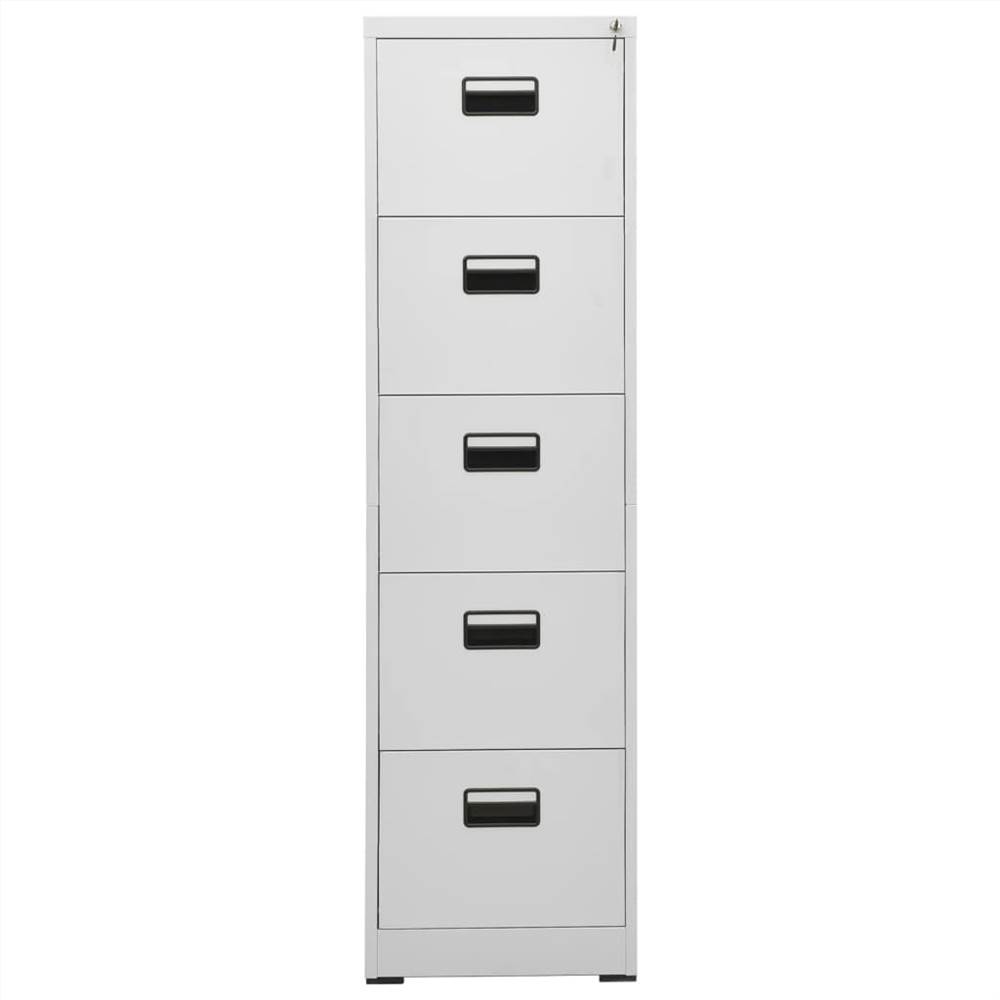 Filing Cabinet Light Grey 46x62x164 cm Steel