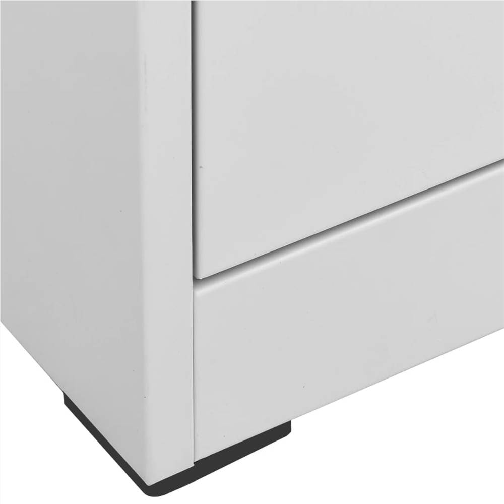 Filing Cabinet Light Grey 46x62x164 cm Steel