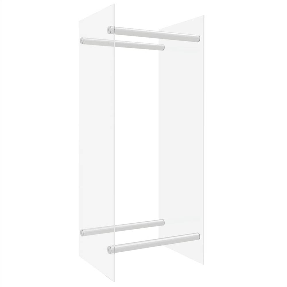Firewood Rack Transparent 40x35x100 cm Tempered Glass