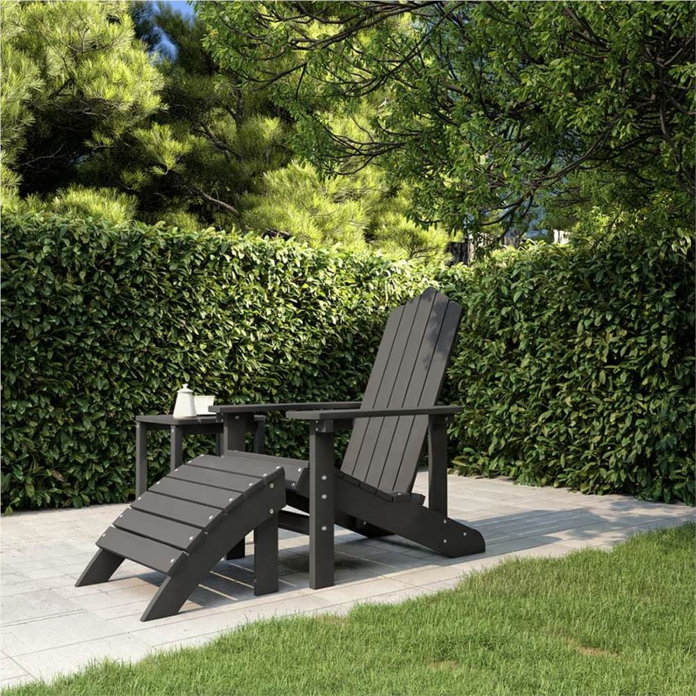 

Garden Adirondack Chair with Footstool HDPE Anthracite