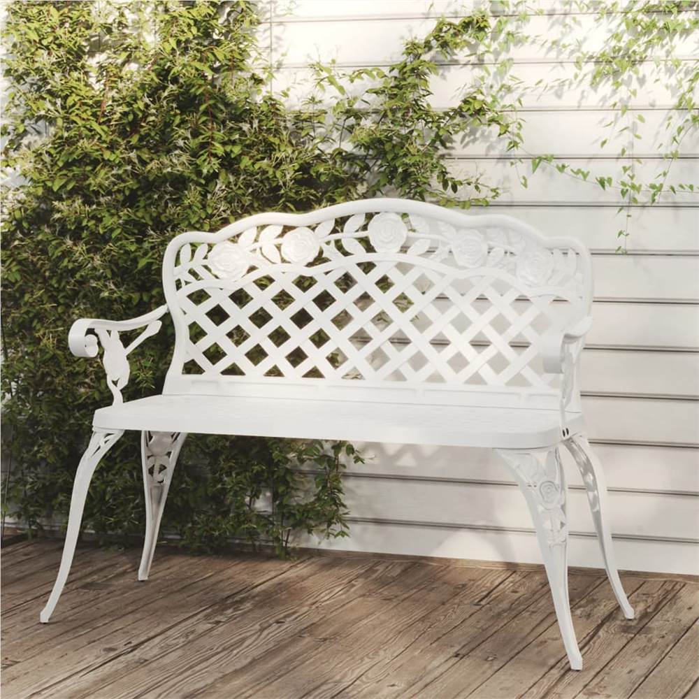 

Garden Bench 108 cm Cast Aluminium White