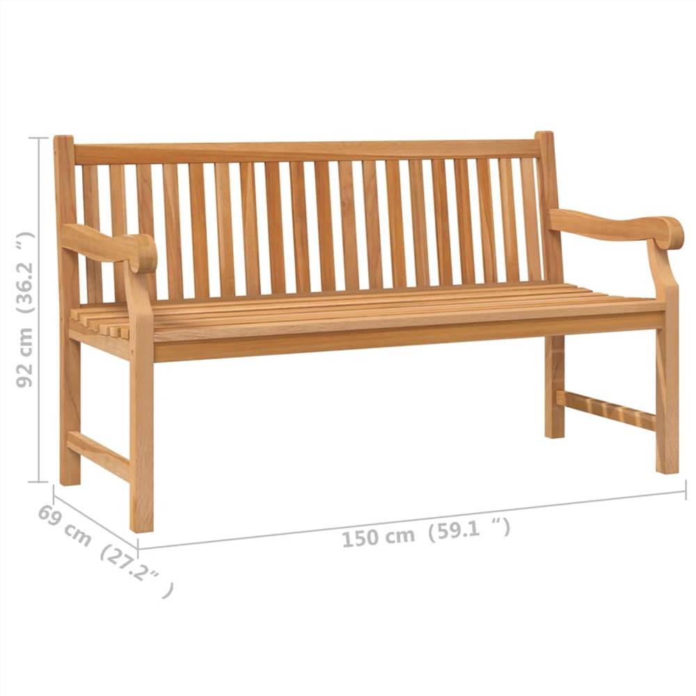 Garden Bench 150 cm Solid Teak Wood