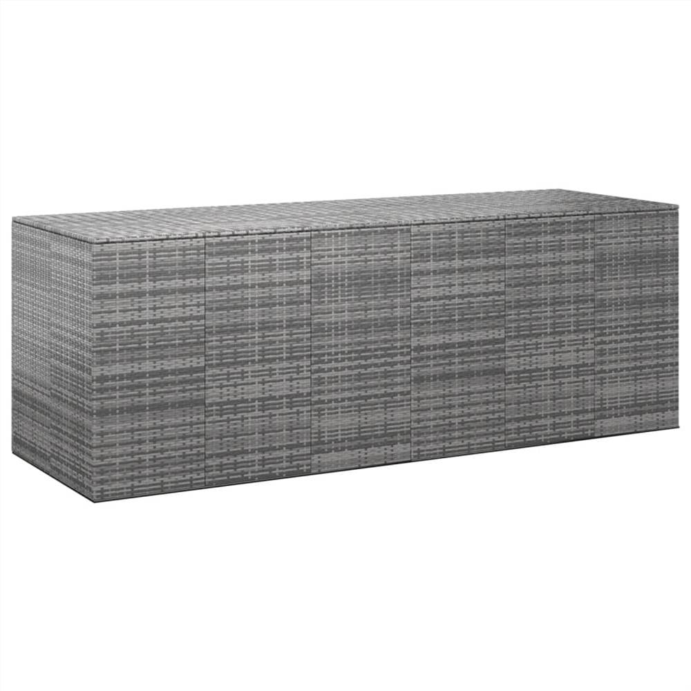 

Garden Cushion Box PE Rattan 291x100.5x104 cm Grey