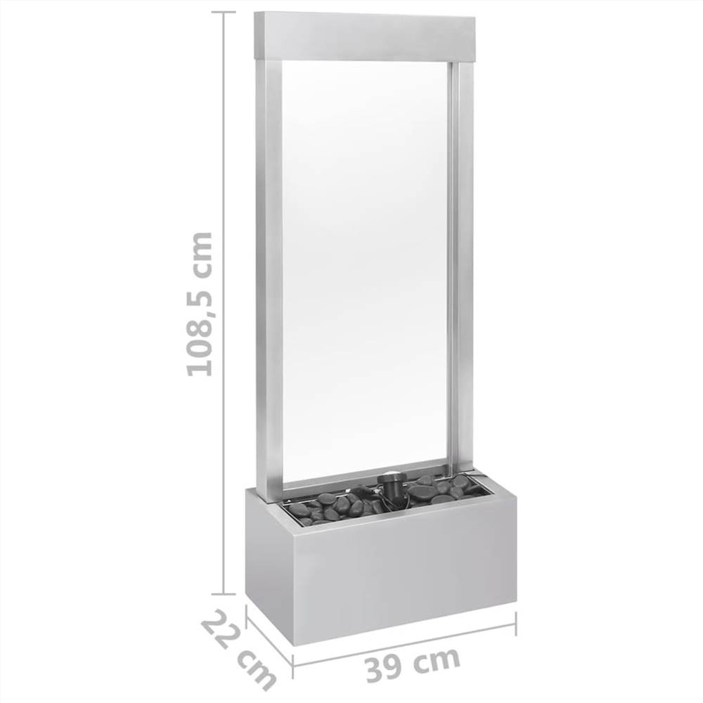 Garden Fountain Silver 39x22x108.5 cm Stainless Steel