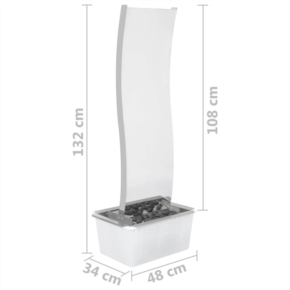 Garden Fountain with Pump 108 cm Stainless Steel Curved