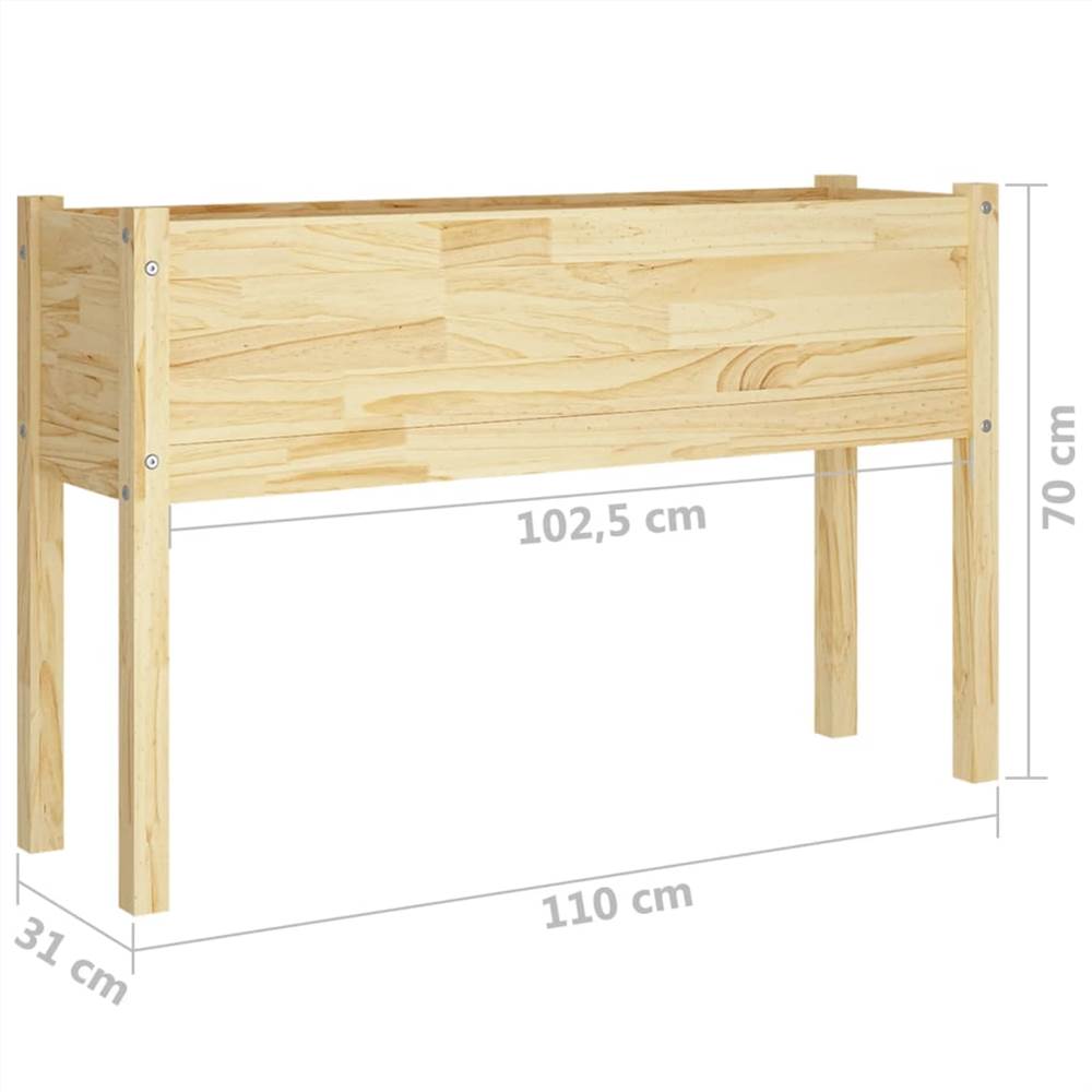Garden Planter 110x31x70 cm Solid Pinewood