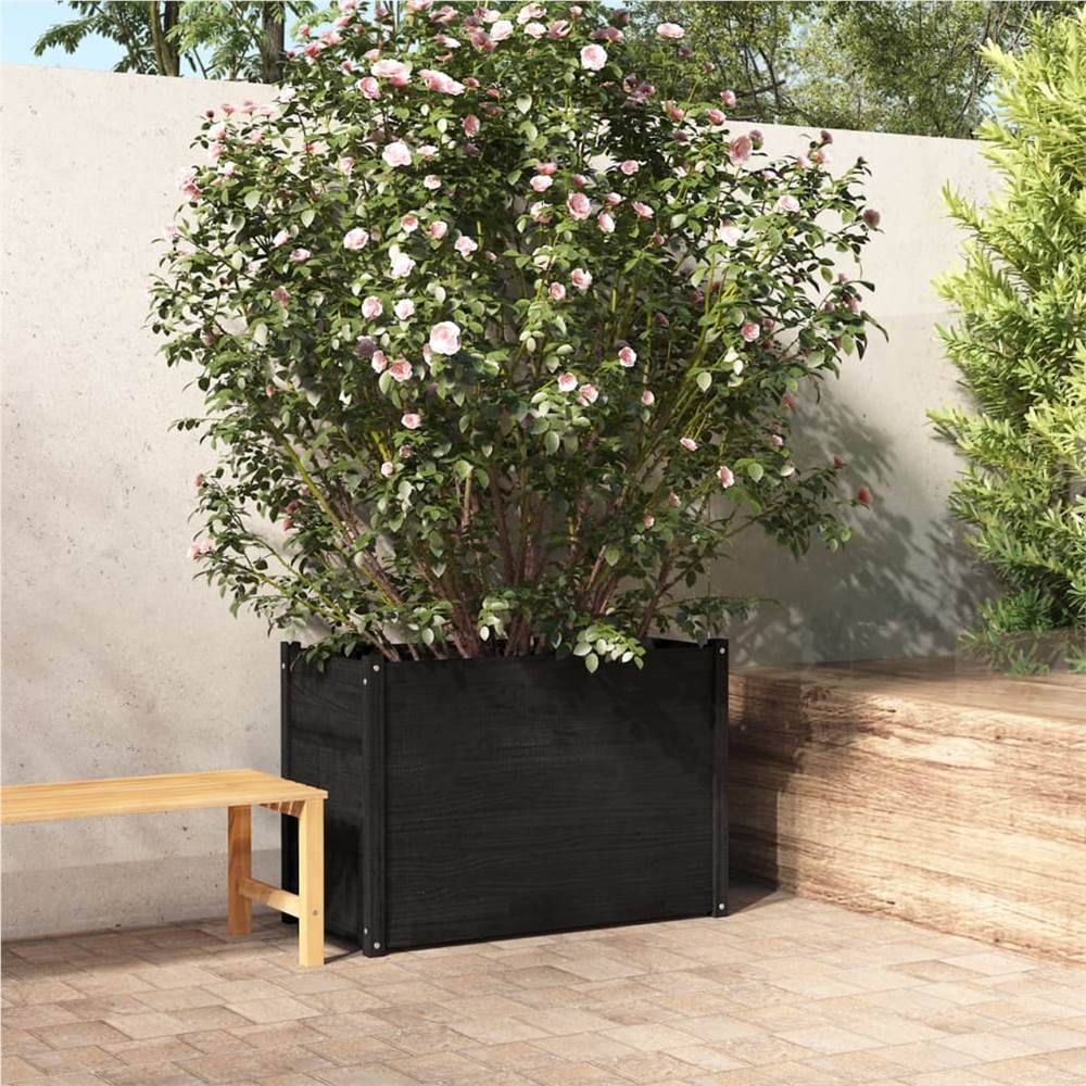 

Garden Planter Black 100x50x70 cm Solid Pinewood