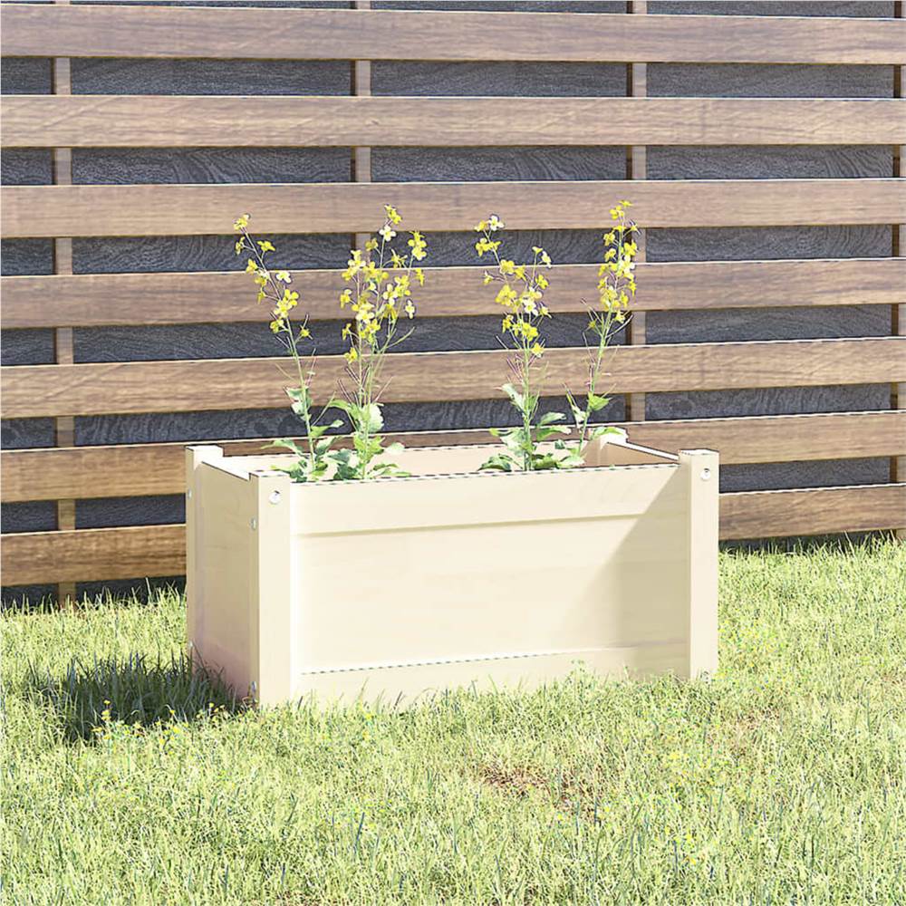 

Garden Planter White 60x31x31 cm Solid Pinewood