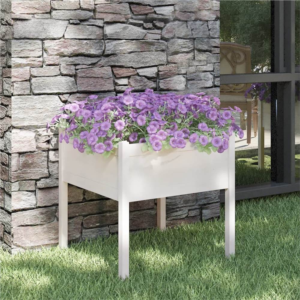 

Garden Planter White 70x70x70 cm Solid Pinewood