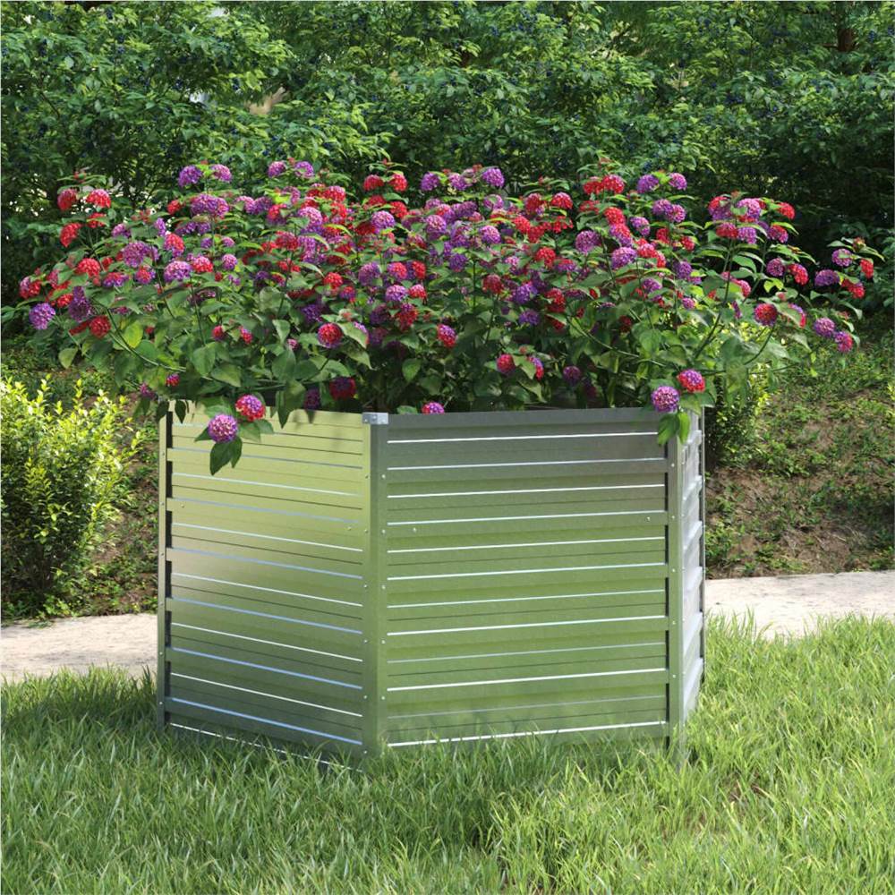

Garden Raised Bed 129x77 cm Galvanized Steel Silver