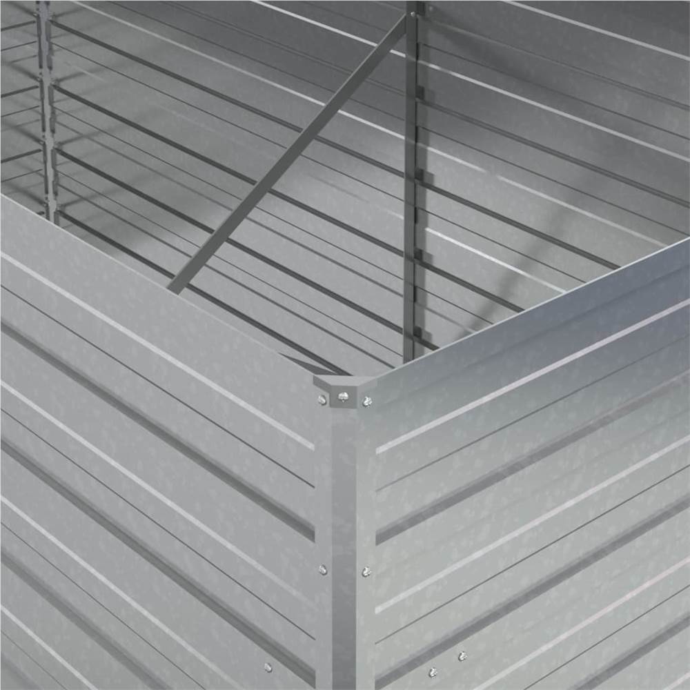 Garden Raised Bed 160x80x77 cm Galvanized Steel Silver