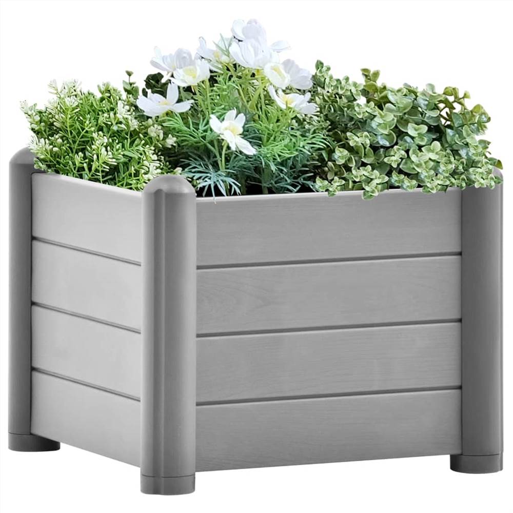 

Garden Raised Bed PP Stone Grey 43x43x35 cm