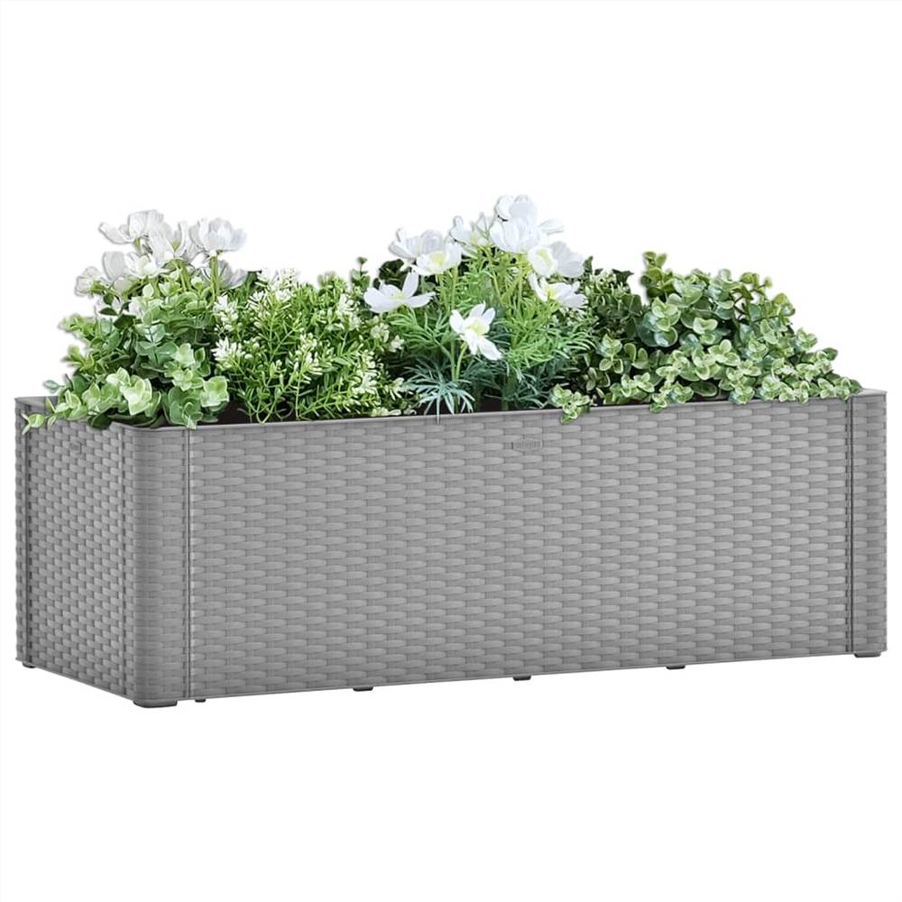 Garden Raised Bed with Self Watering System Grey 100x43x33 cm