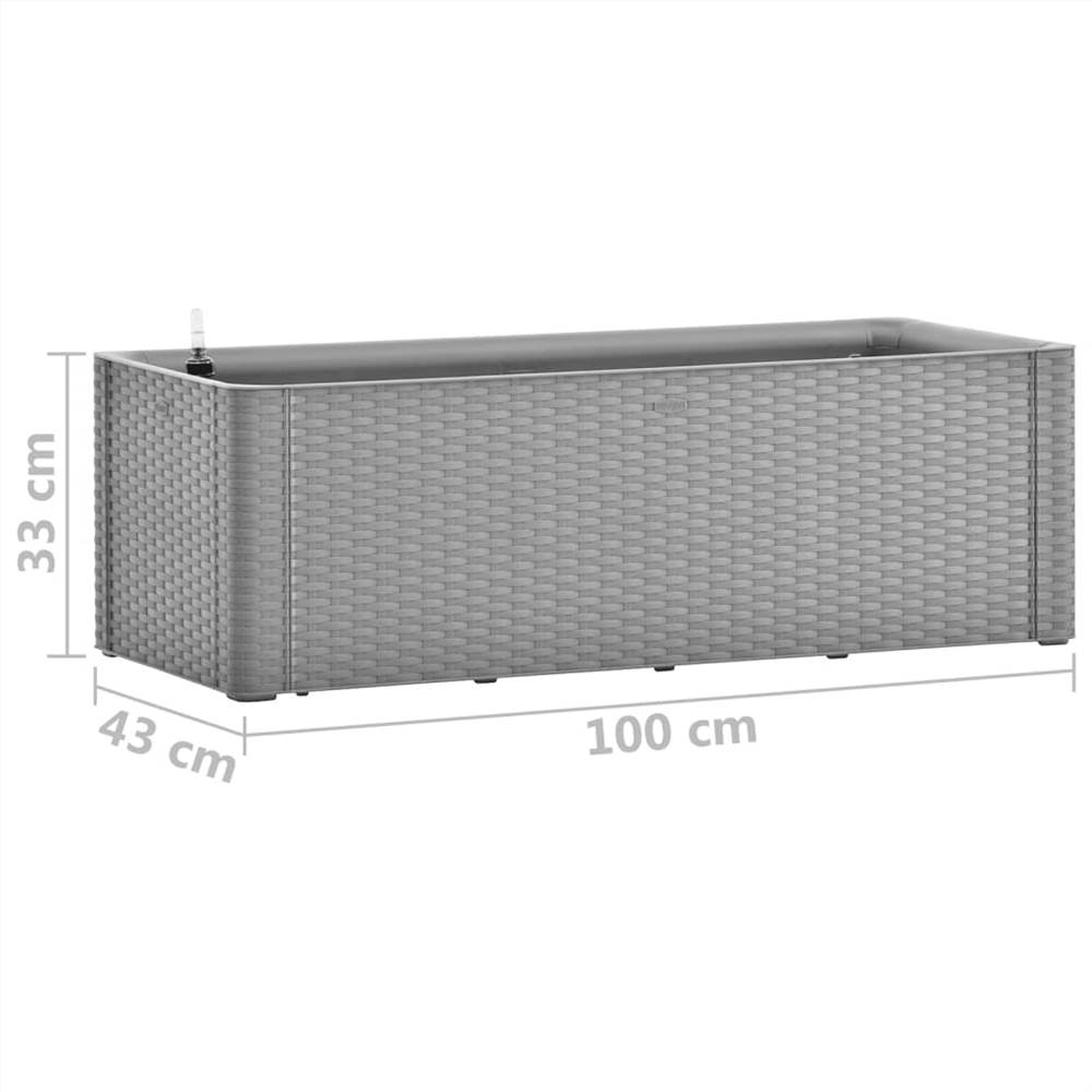 Garden Raised Bed with Self Watering System Grey 100x43x33 cm
