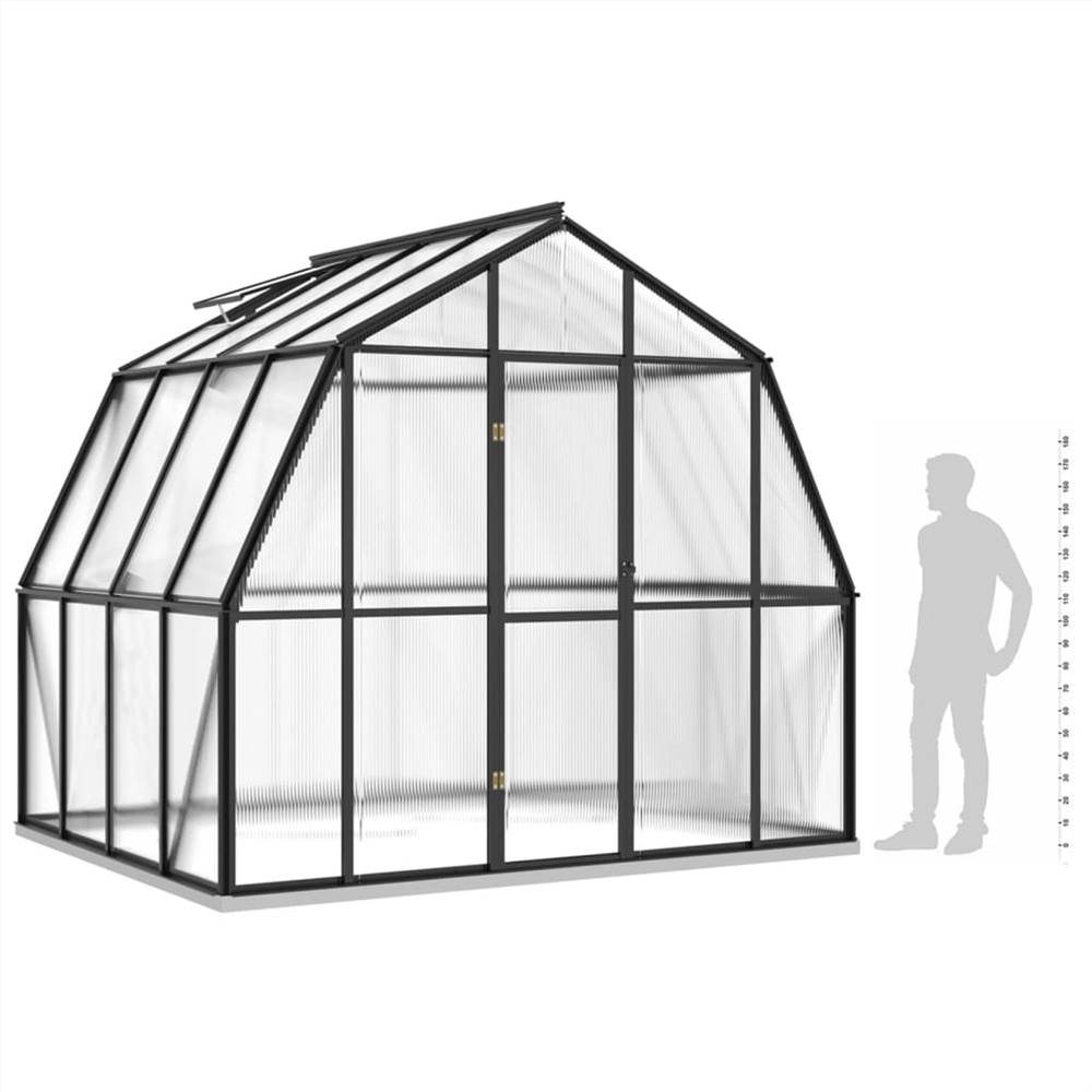 Greenhouse with Base Frame Anthracite 6.66 m² Aluminium
