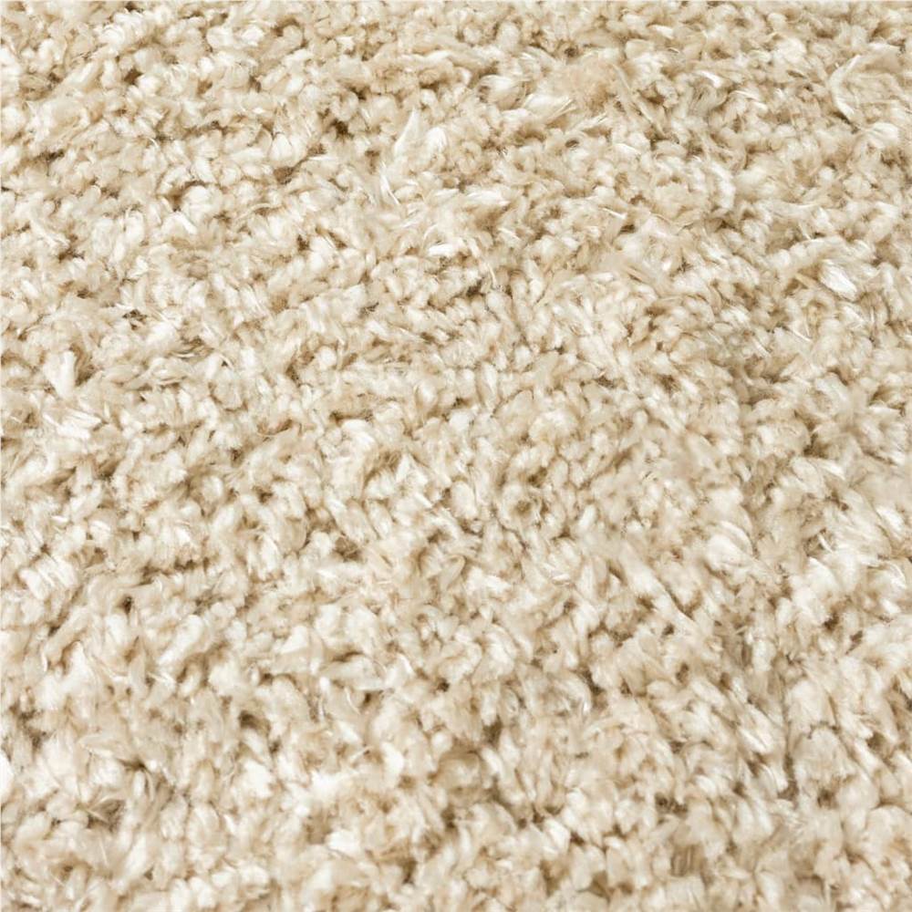 High Pile Shaggy Rug Beige 140x200 cm 50 mm