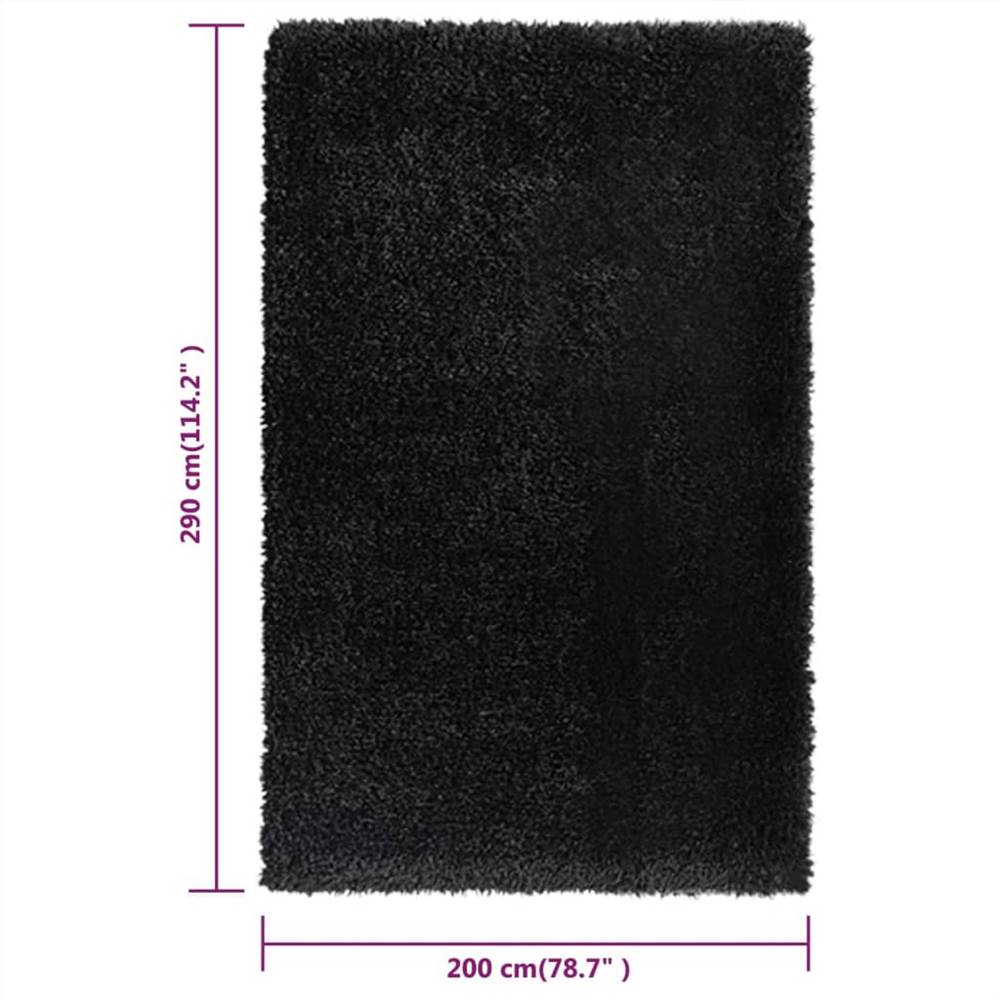 High Pile Shaggy Rug Black 200x290 cm 50 mm