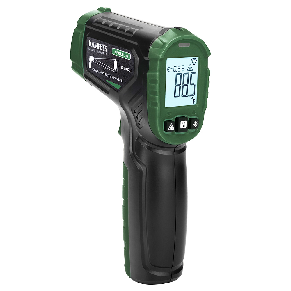 KAIWEETS Apollo 6 Non-Contact Infrared Thermometer (NOT for Humans), Temperature Gun - Black with Dark Green