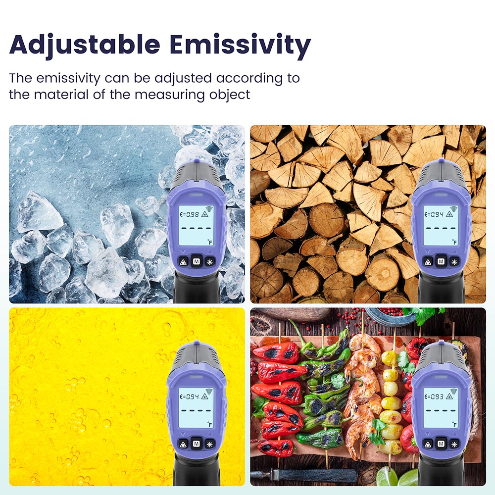 KAIWEETS Apollo 6 Infrared Temperature Gun Black with Purple